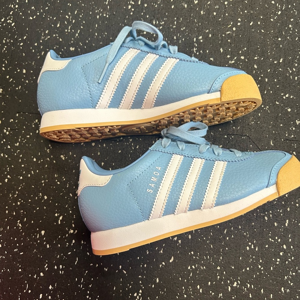 Adidas Samoa Light Blue and White Sneakers